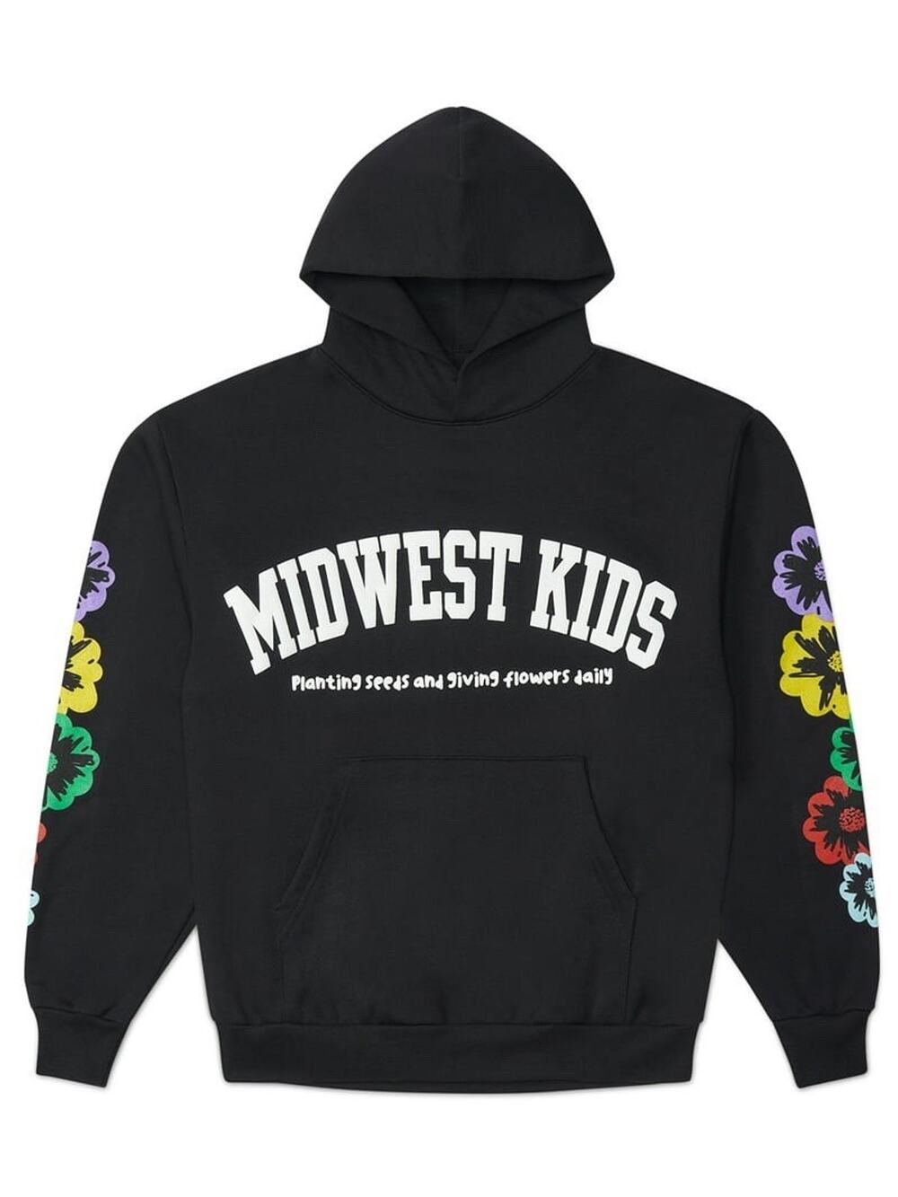 Midwest Kids Apparel - Black Floral Graphic Hoodie Sweatshirt - Men’s Size M